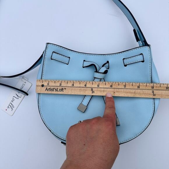 Simply Noelle All Tied Up Small Crossbody Bag In Carolina Blue Spring Minimalist - Picture 14 of 15